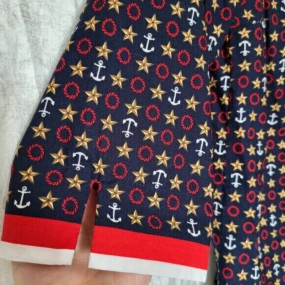 KORET - Nautical Red white and Blue Button Down Shirt Women’s Sz M - Picture 3 of 9